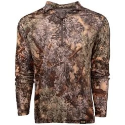 King's Camo XKG Foundation 150 Merino 1/4 Zip -Hunting Time king s camo xkg foundation 150 merino 1 4 zip desert shadow front