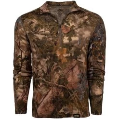 King's Camo XKG Foundation 150 Merino 1/4 Zip -Hunting Time king s camo xkg foundation 150 merino 1 4 zip mountain shadow front