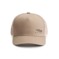 Sitka Badge Icon Mid Pro Trucker Hat -Hunting Time sitka woodblock mid pro trucker hat sand 1